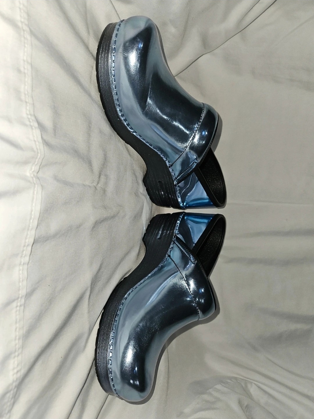 Dansko Professional Metallic Blue Clogs - Slip-On Comfort